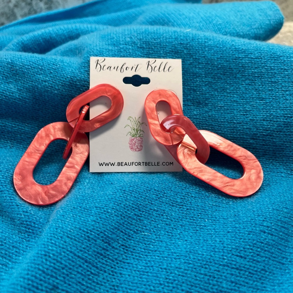 NWT ~ BEAUFORT BELLE ACRYLIC LINK CORAL 🪸 COLOR